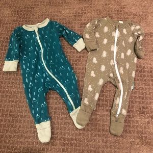 Two 0-3 month jammies in great condition!